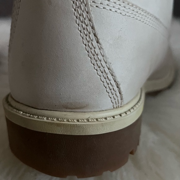Timberland boots men white suede size 7 with Lambskin hand crafted leather lace - Picture 4 of 8